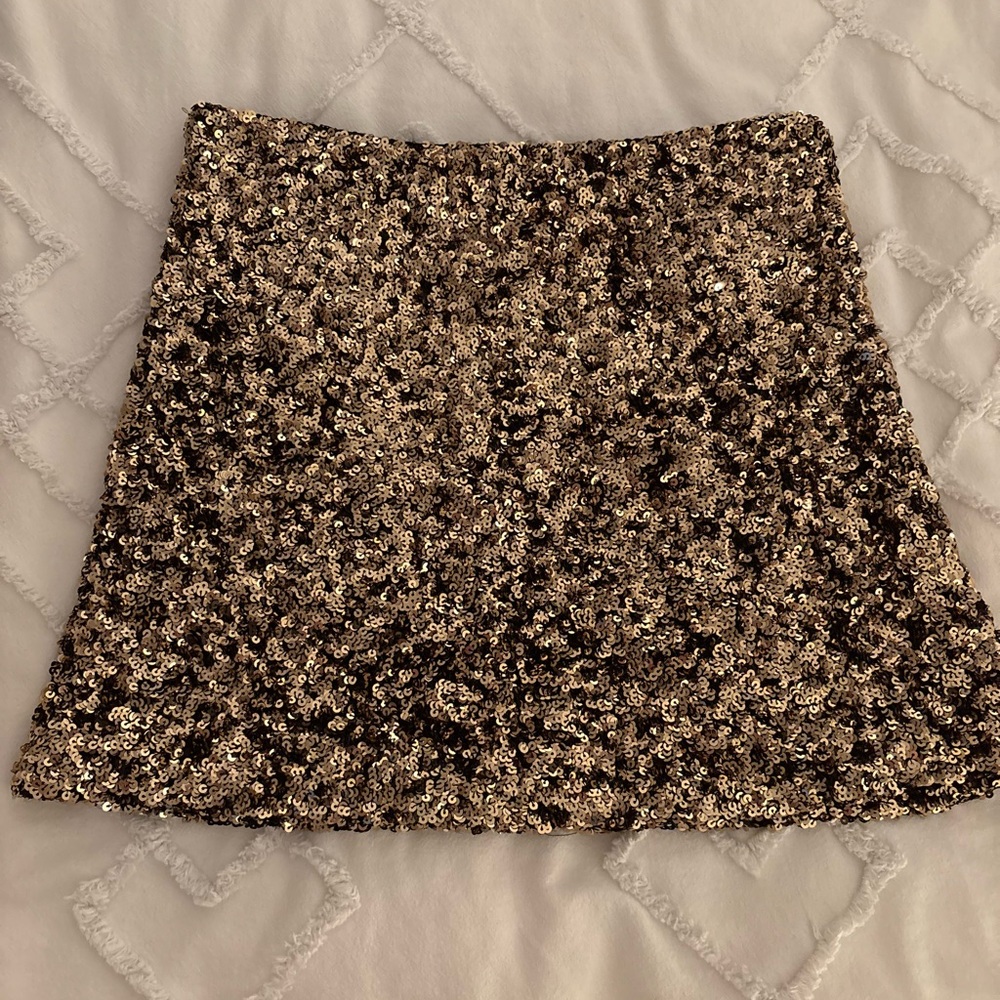 Zara Gold Sequin Mini Skirt